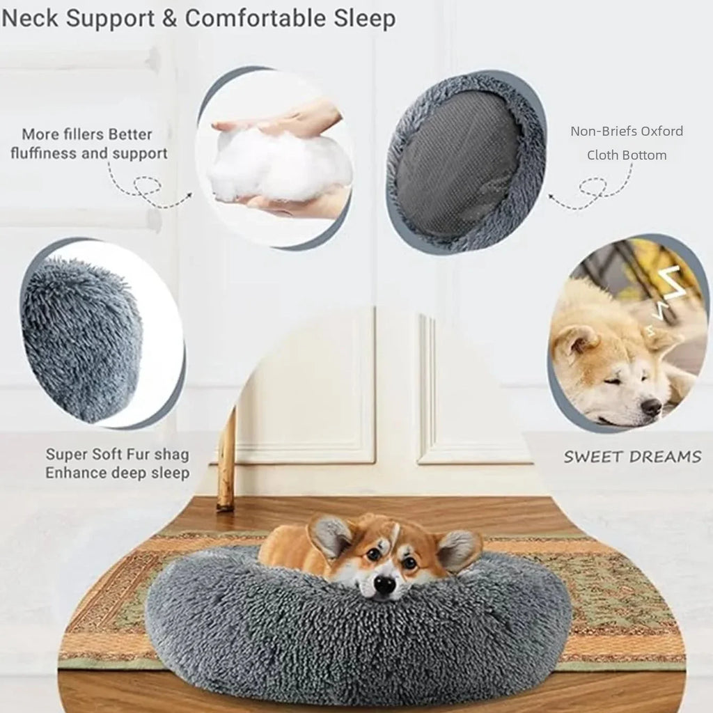 40-90cm 6 Sizes Round Pet Bed for Large Dog Bed Super Soft Cat Bed Plush Dog House
