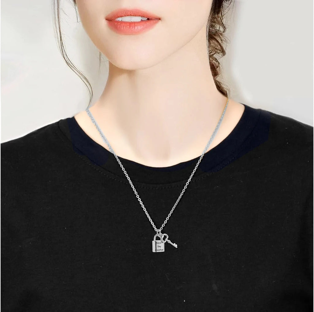 1pc Padlock Cremation Jewelry for Ashes Urn Necklaces for Women Men Stainless Steel Keepsake Memorial Key with Lock Urn Pendant