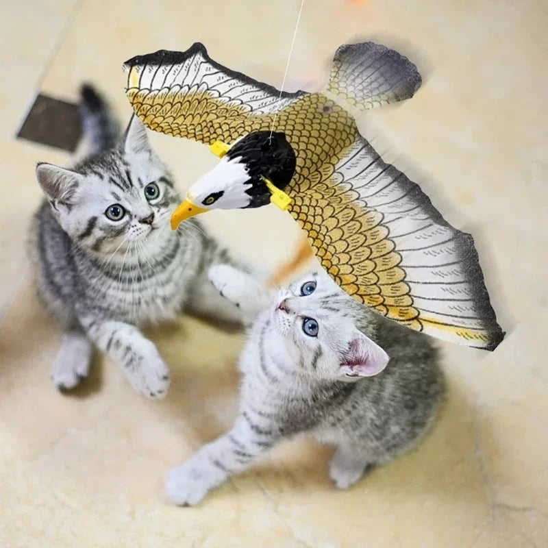 Simulation Bird Interactives Electric Hanging Flying Bird Cat Scratch Rope Pet Toys