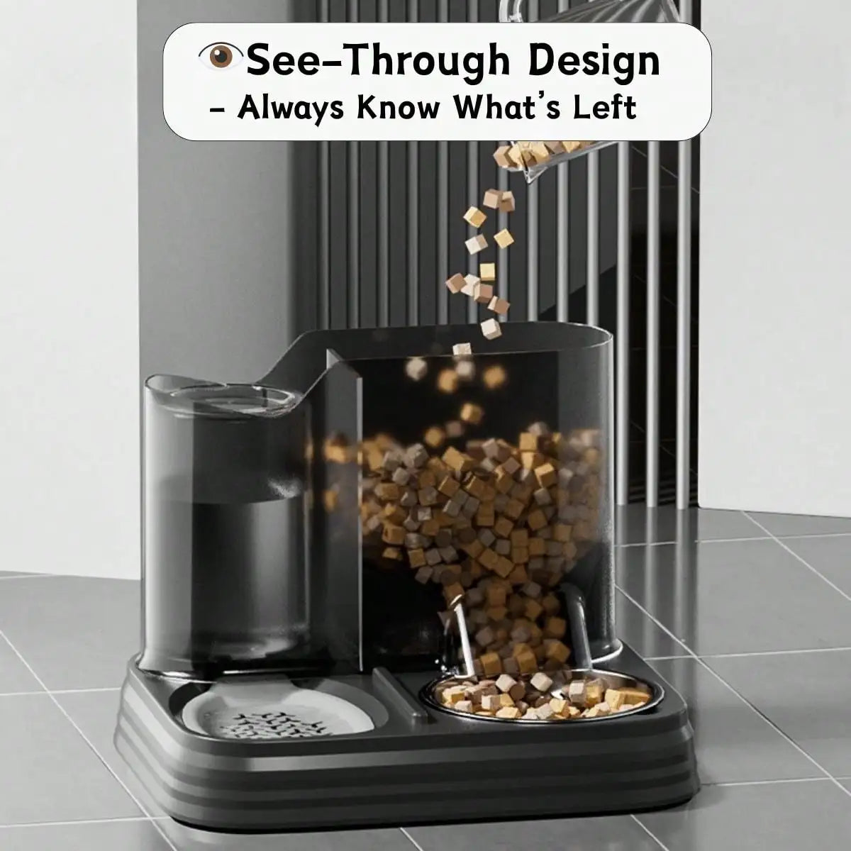 2-In-1 Automatic Pet Feeder & Waterer - Large Capacity, Detachable/Washable