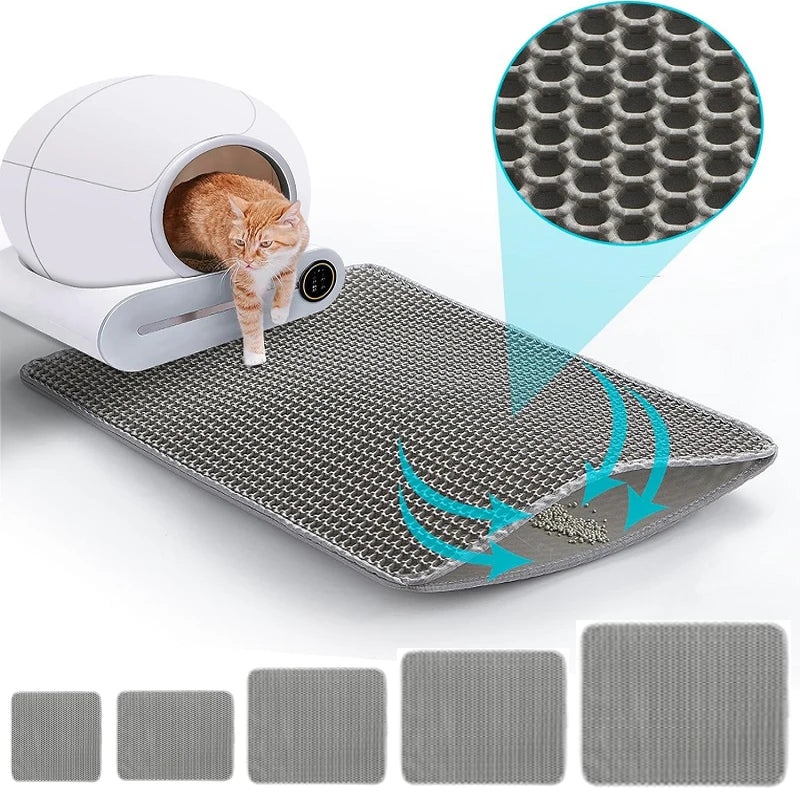 Large Size Cat Litter Mat Waterproof Pet Toilet Cat Litter Trapping Mat Non Slip Double Layer