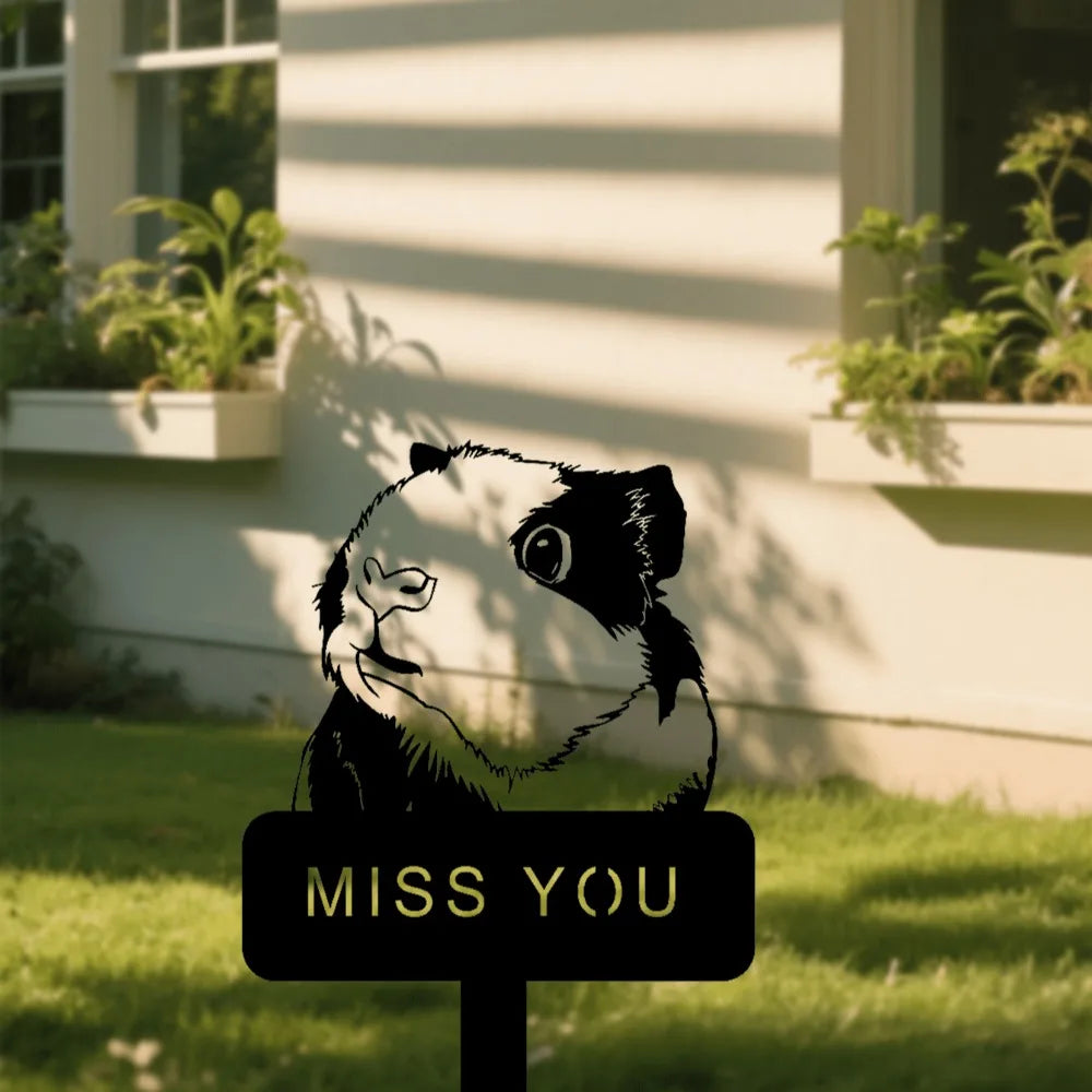 Pet Memorial Garden Stake, Meaningful Handmade Personalized Grave Marker for Guinea Pig/Rabbit