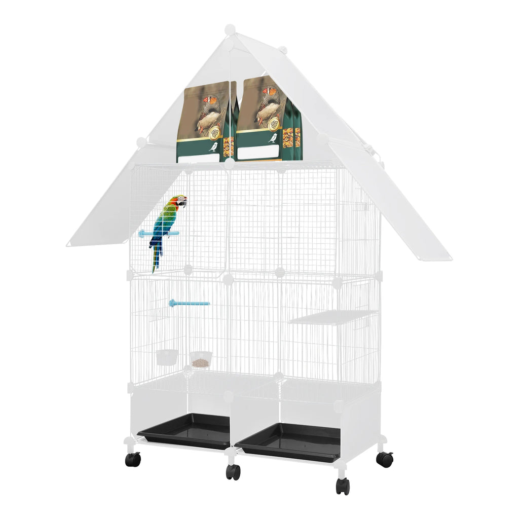 Large Parrot Cage Budgie Cage Multifunctional Wire Cage for Mid-Sized Parrots Cockatiels