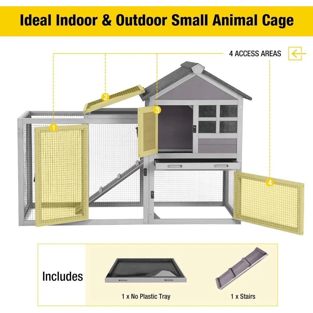 Rabbit Hutch Indoor Outdoor (51.6" L x 25.2" W x