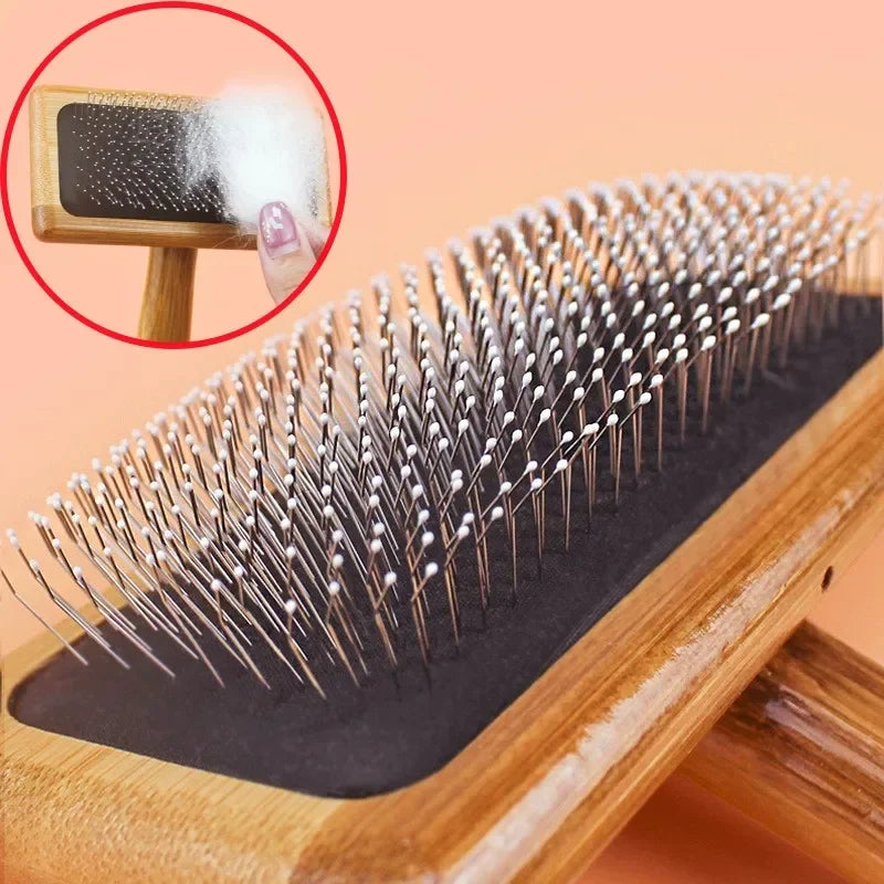 Dog Comb Wooden Brush Pet Hair Remover Knot Opening Massage Cat Brushes