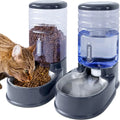 Automatic Pet Feeder and Water Dispenser Set with Stainless Steel Bowls, 3.8L Capacity