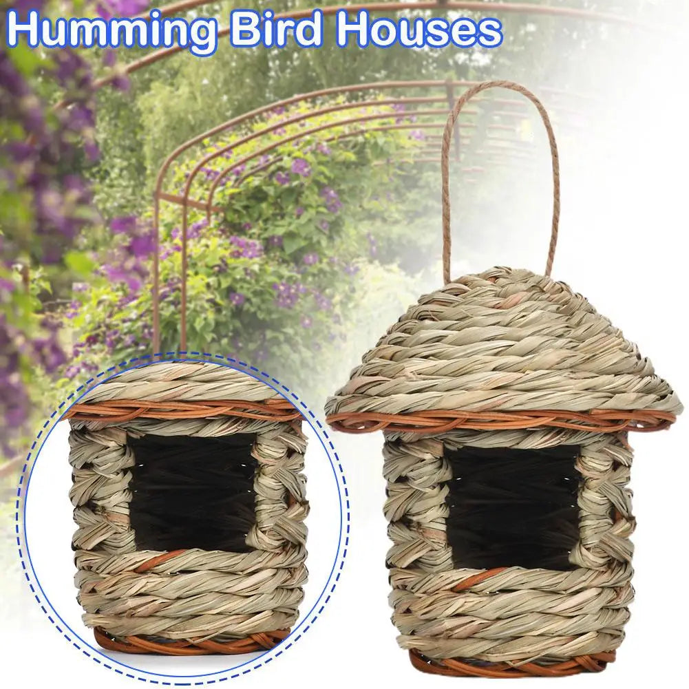Handwoven Straw Bird Nest Parrot Hatching Outdoor Garden Hanging Hatching Breeding House