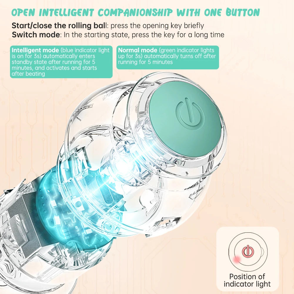 Smart Cat Toys Automatic Rolling Ball Electric Cat Toys Interactive for Cats Training Self-moving