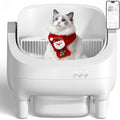 App-Controlled Open-Top Self-Cleaning Litter Box, 10L Capacity with Safety Sensor for Multiple Cats