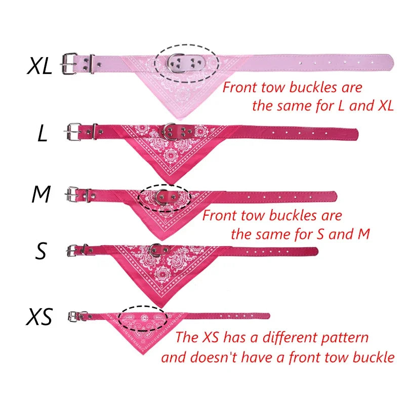 PU Cat Dog Collar with Scarf for Small Medium Dogs Adjustable Collars