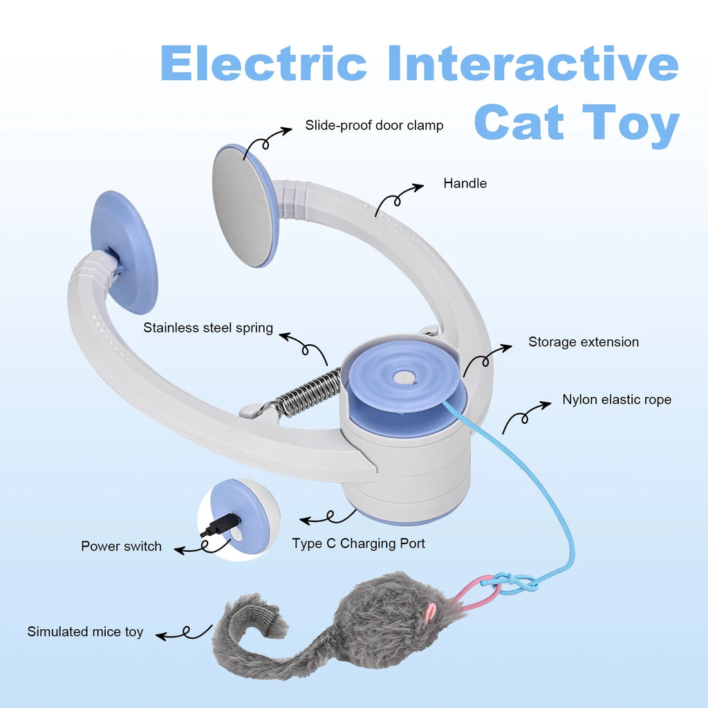 Electric Door Hanging Cat Toy Interactive Cat Toy USB Rechargeable Self Play Toy Retractable