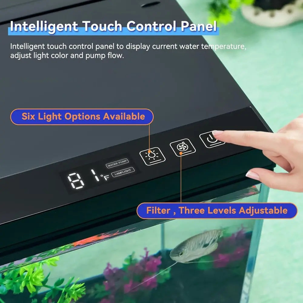 x 11.3 x 9.7 Inch Tank Kit Complete with Real-Time Temp Display, 3-Speed Water Pump, Smart Storage, Flexible Filter