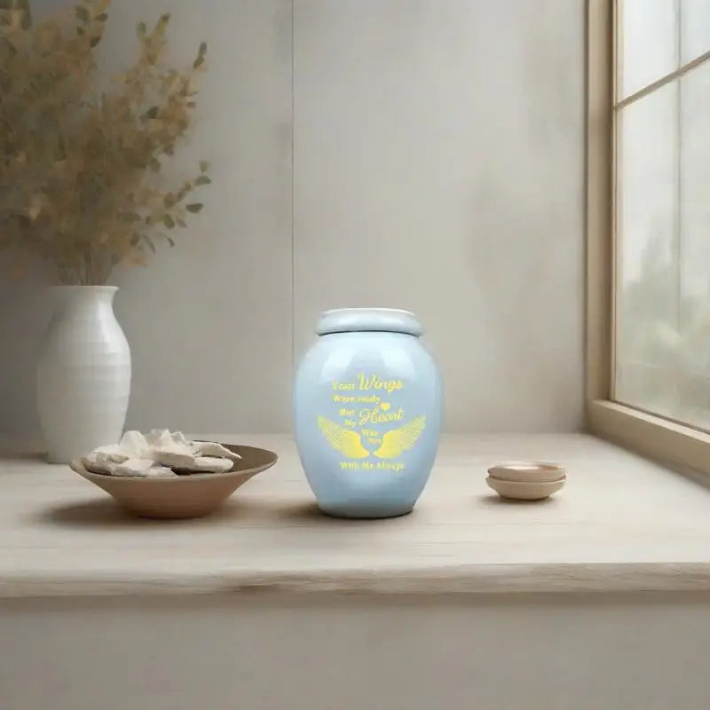 Set of 4 Small Urns for Human Ashes Keepsakes Cremation Ceramic Mini Urns for Human and Pet