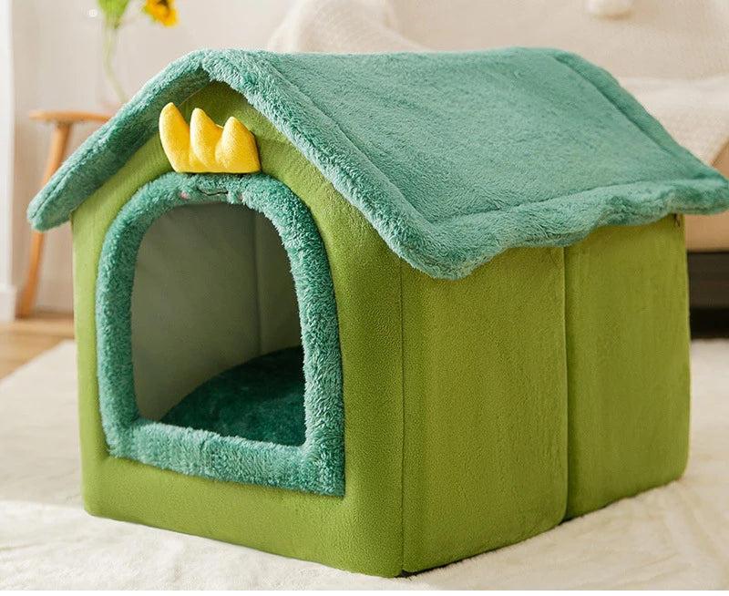 Indoor Soft Comfortable Puppy House Removable Small Dog Bed Cave