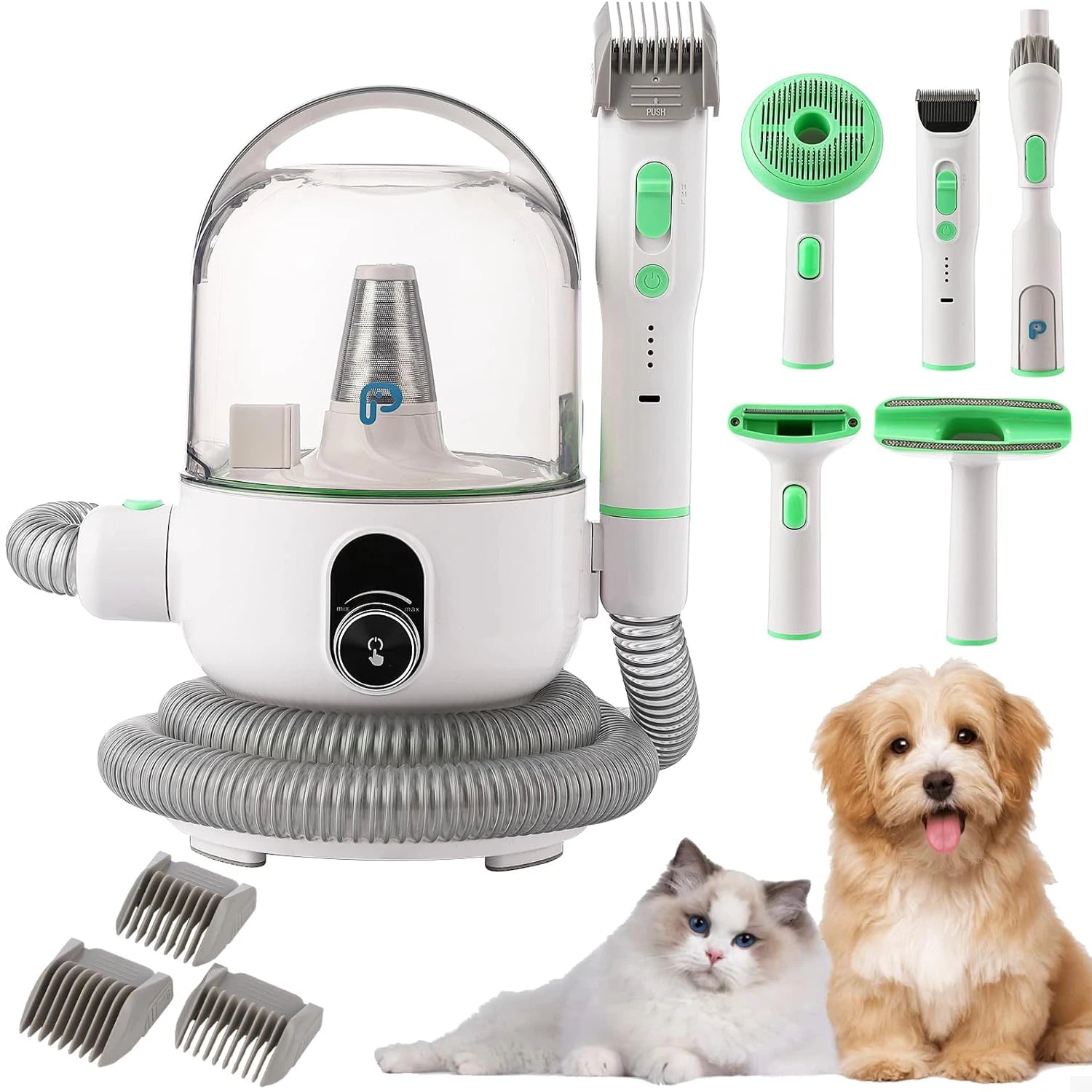 2L Vacuum Suction 99% Pet Hair, Professional Quiet Dog Grooming Vacuum Kit with 5 Grooming Tools
