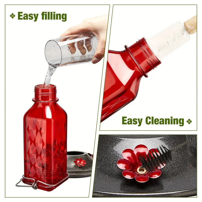 Outdoor Hanging Bird Feeder 10oz Wild Bird Food Dispenser Garden Feeding Station Birdwatching Accessories