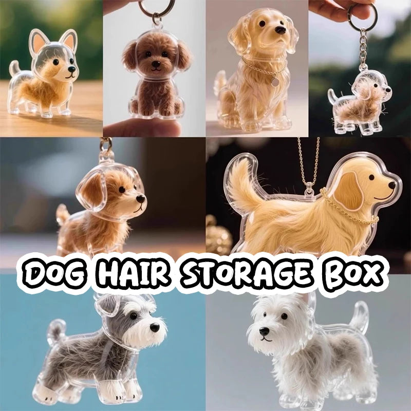 Clear Puppy Hair Memorial Keepsake Capsule Pet's Dog Fur Container DIY Pendant Keychain