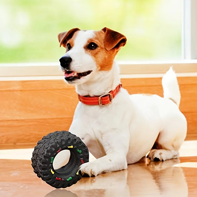 1pc Durable Dog Chew Wheel Toy Chew-Resistant Interactive Sound Teeth Training Supplies Suitable for Puppies Small Medium Dogs