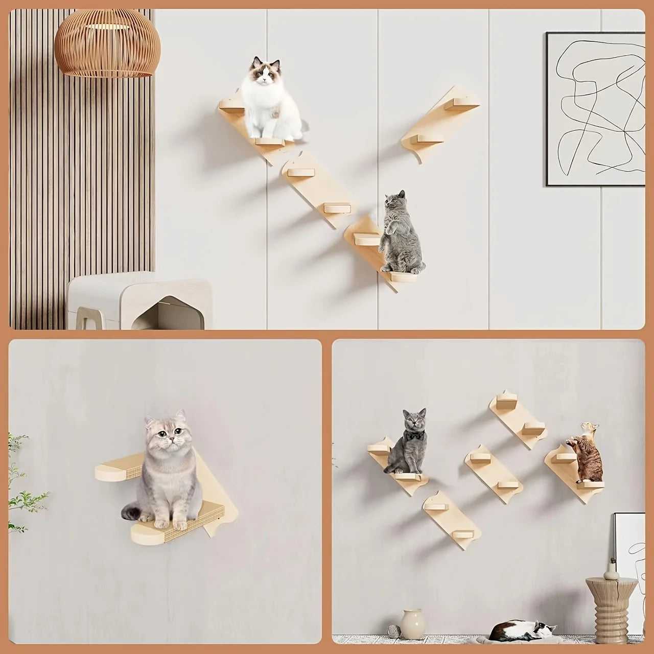 Wooden cat climbing frame, cat stairs, DIY assembly,