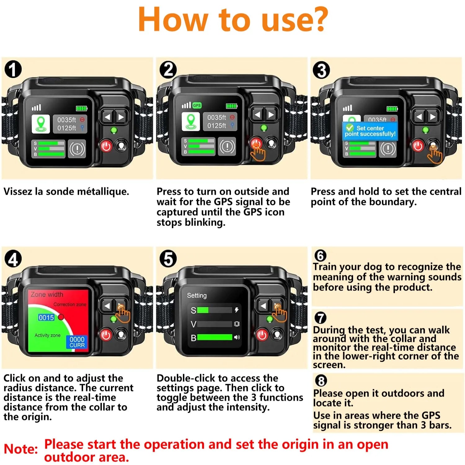 Electric dog fencing with GPS Electric Satellite Technology, Pet Fencing System Range 15 ~ 200
