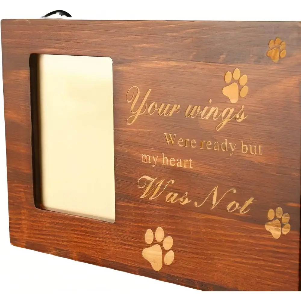 Pet Urn, Ashes, Wooden Funeral Cremation Memorial Box with Photo Frame