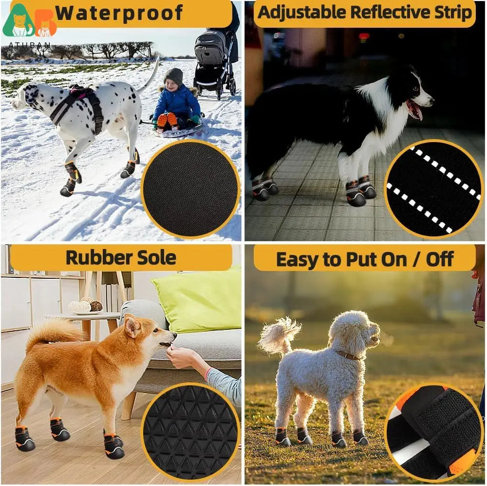 Dogs Anti-Slip Dog Boots&Paw Protectors for Hot Pavement Waterproof Dog Booties for Rainy Day Summer Hiking