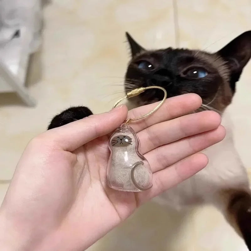 Transparent Cat Hair Storage Pet Fur Keepsake Capsule for DIY Crafts