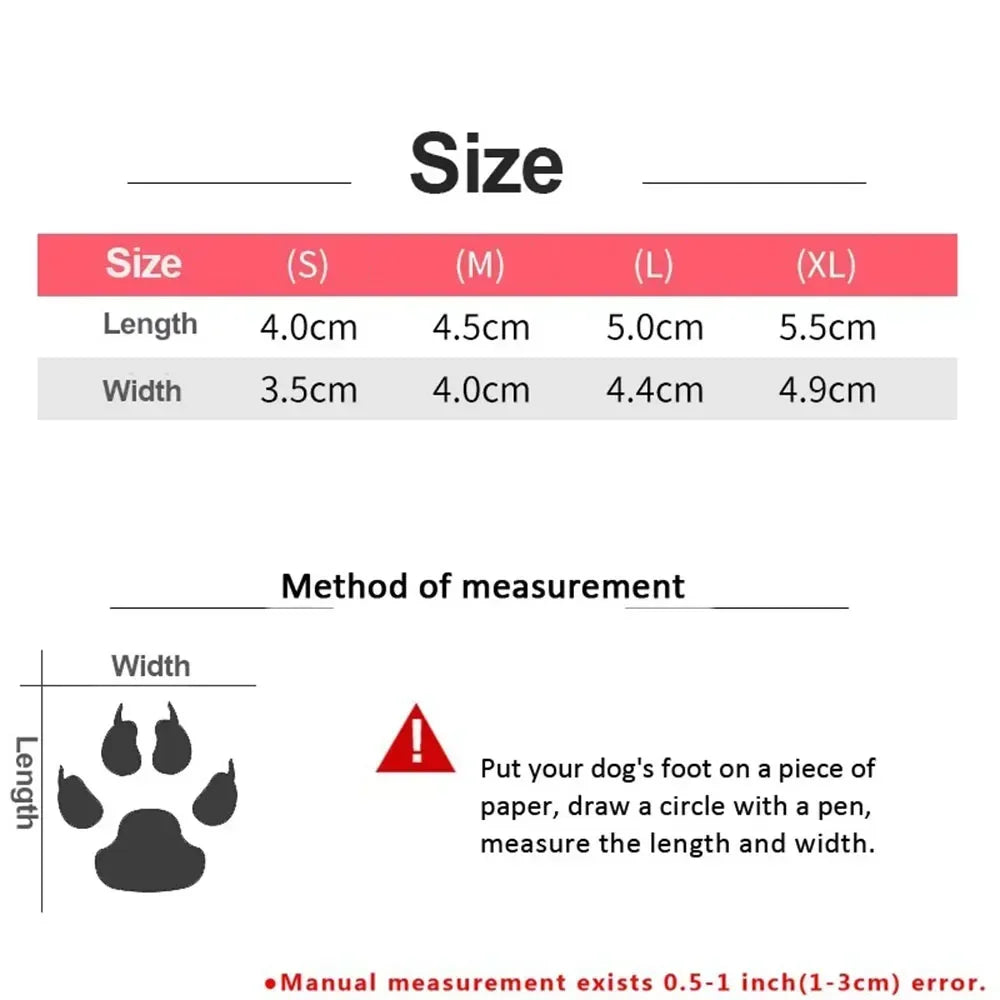 Dog Boots Fleece Dog Shoes for Small Dogs Anti-Slip Sole Winter Snow Booties for Outdoor Walking Running