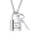 1pc Padlock Cremation Jewelry for Ashes Urn Necklaces for Women Men Stainless Steel Keepsake Memorial Key with Lock Urn Pendant