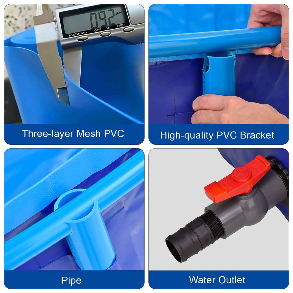 Outdoor Fish Tank Thickened Pool Pond Framed Swimming Pools, Fish Shrimp Breeding Irrigation Storage Holding Tank