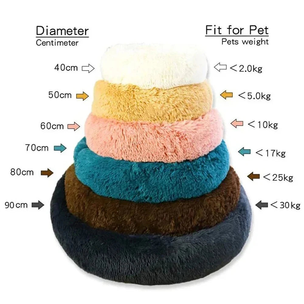 40-90cm 6 Sizes Round Pet Bed for Large Dog Bed Super Soft Cat Bed Plush Dog House