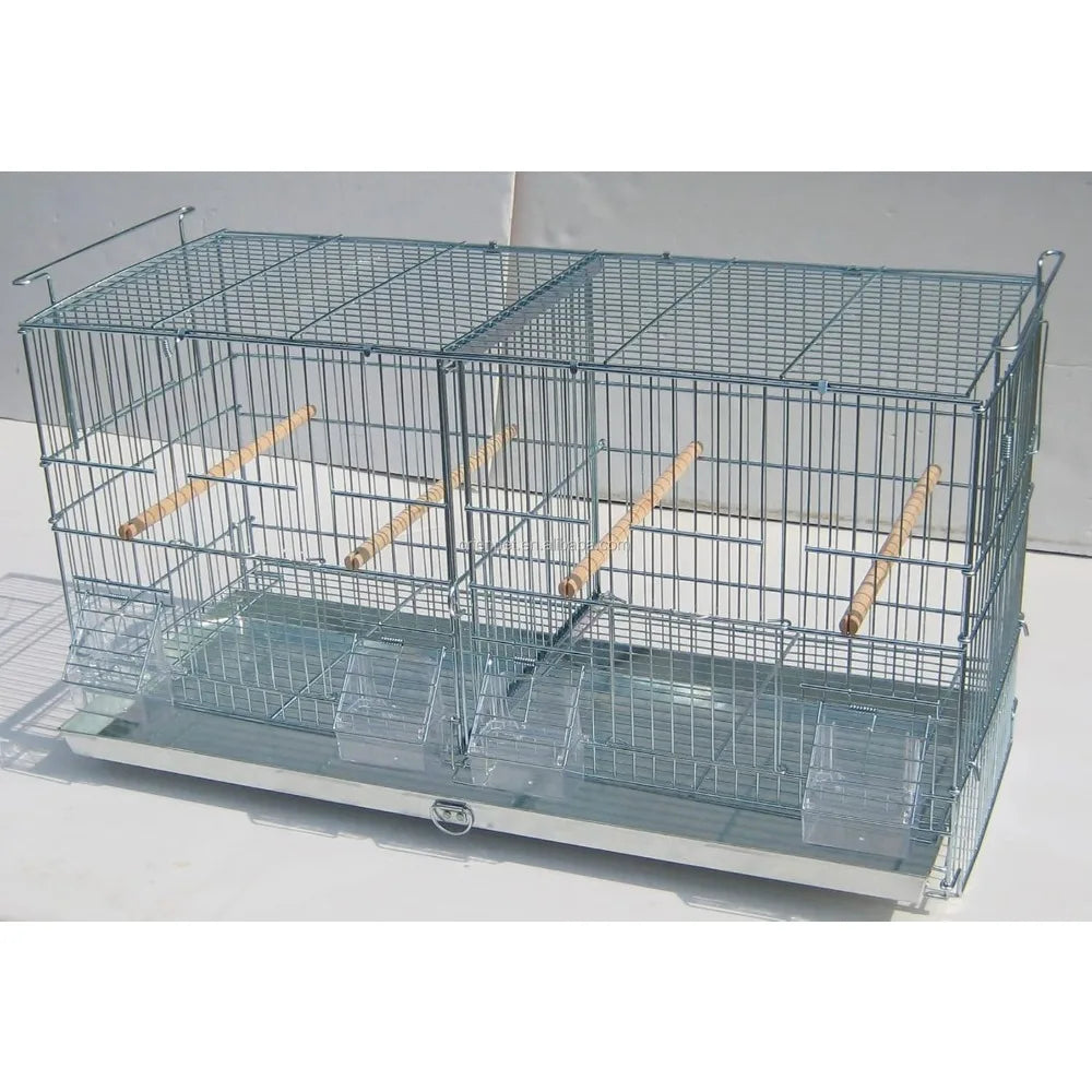 Stainless Steel Galvanized Zinc-Plated Double Breeder Bird Cage with Stack and Lock System