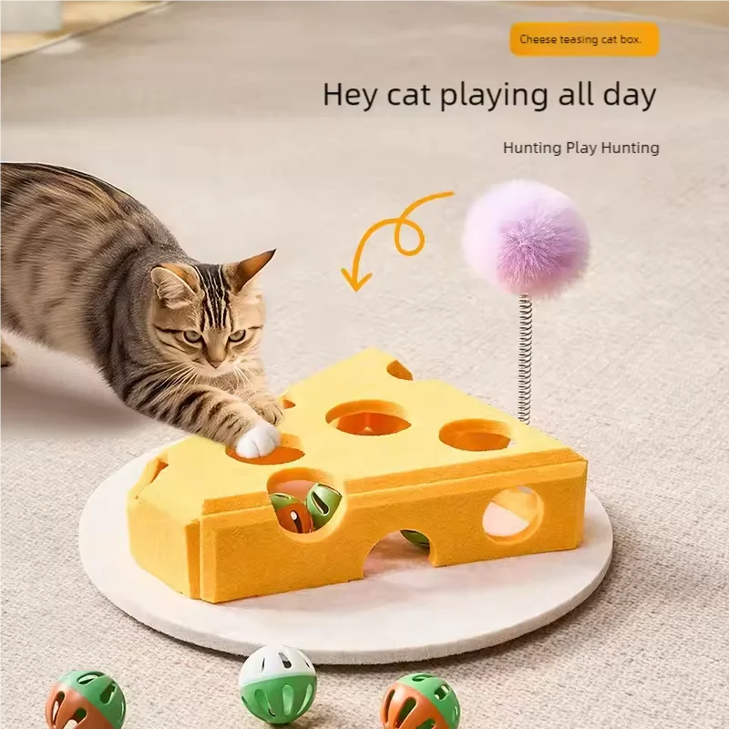 Cat Puzzle Toy Felt Puzzle Box Cat Exercise Toy With Ball Indoor Sports Entertainment Hunting Cat Toys For Indoor Cats