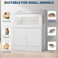Hamster Cage with Storage Cabinet, Guinea Pig Cage Large  Cage with Easy View Acrylic Panels