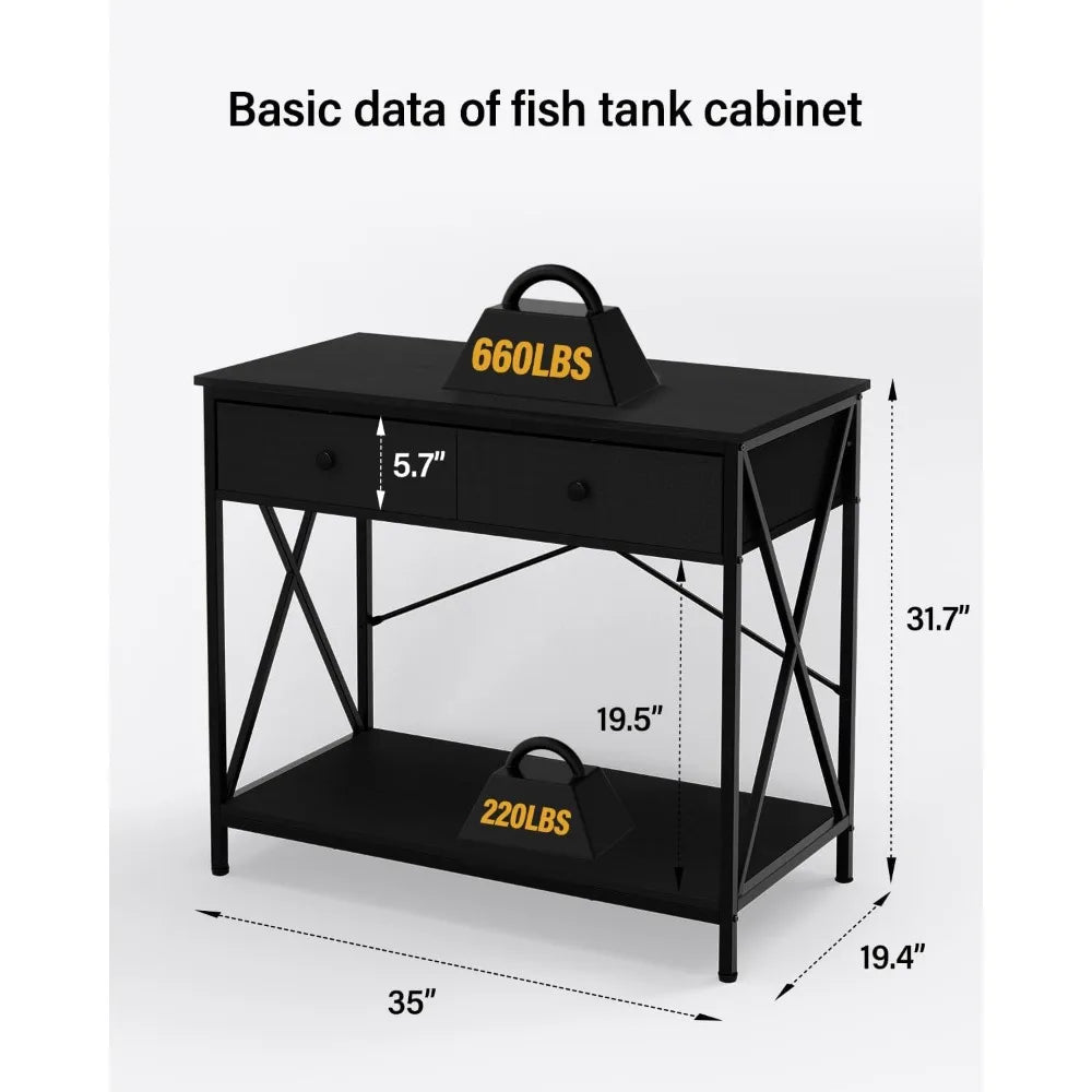 Fish Tank Stand 40 Gallon: Sturdy Aquarium Stand with Accessories Storage