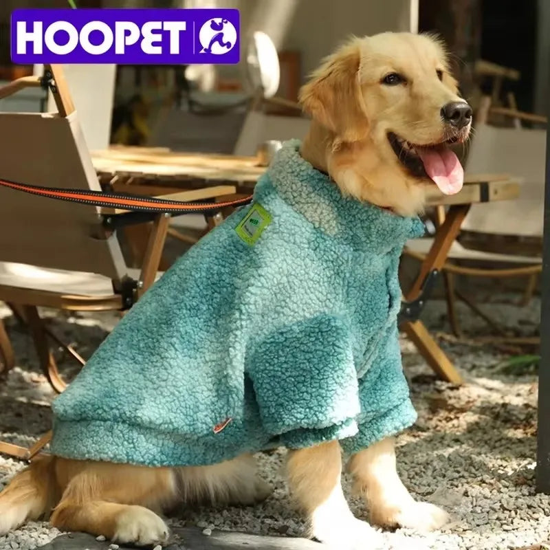 HOOPET 3XL-7XL Winter Thick Big Dog Clothes Lambs Wool Jacket for Medium Large Dogs Windproof