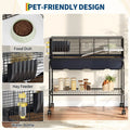 35.3"H Kit With Removable Storage Shelf 3Pcs Accessories Portable Small Animal Cage