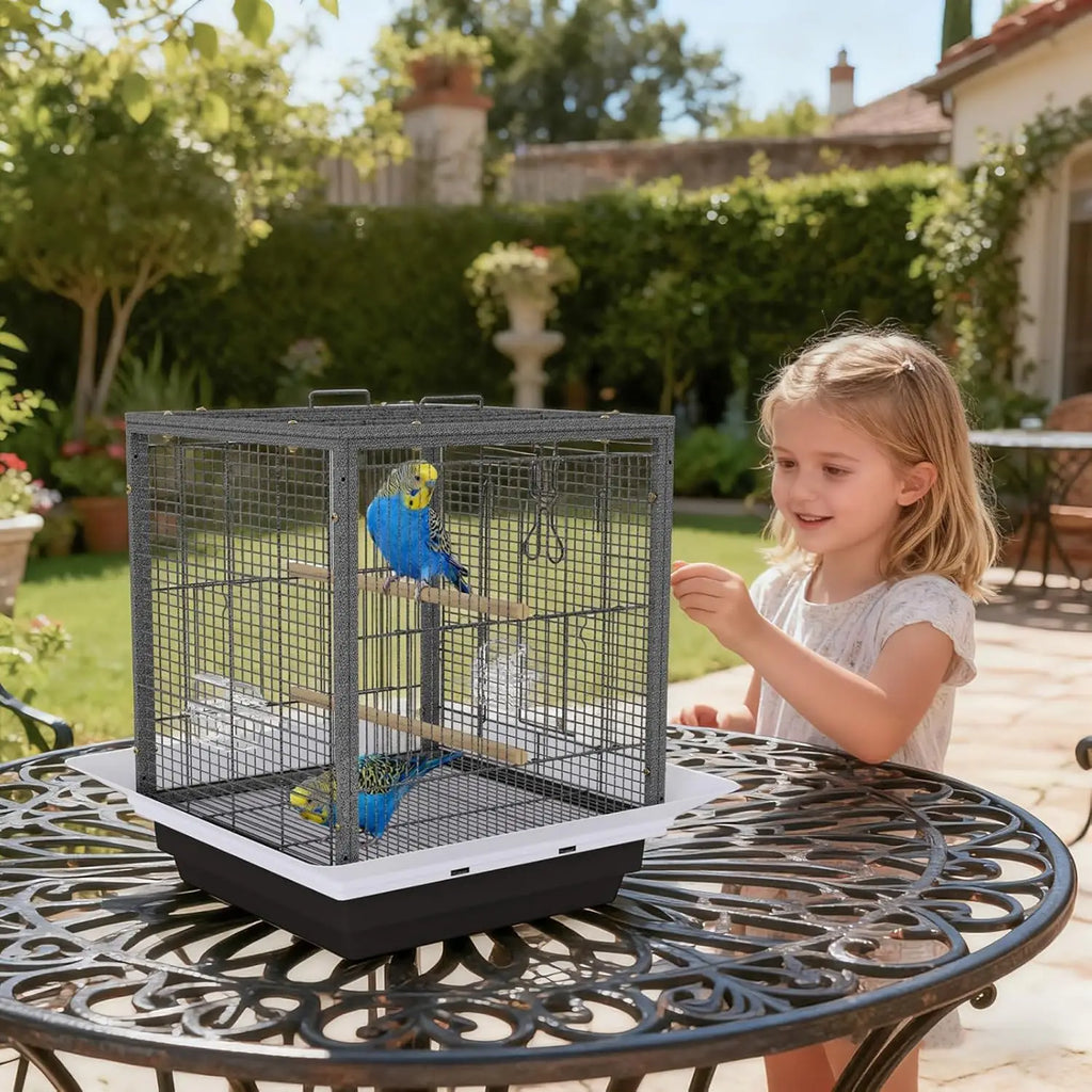 Small Bird Cage for Parakeets Birds Carrier with Removable Tray Portable Travel Habitat