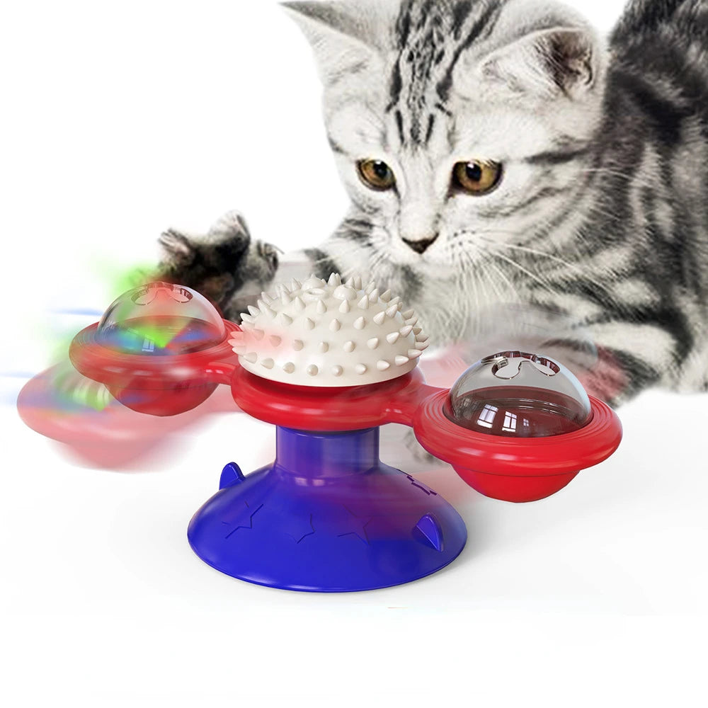 Windmill With Whirligig Turntable for Kitten Brush Teeth Pet Supplies