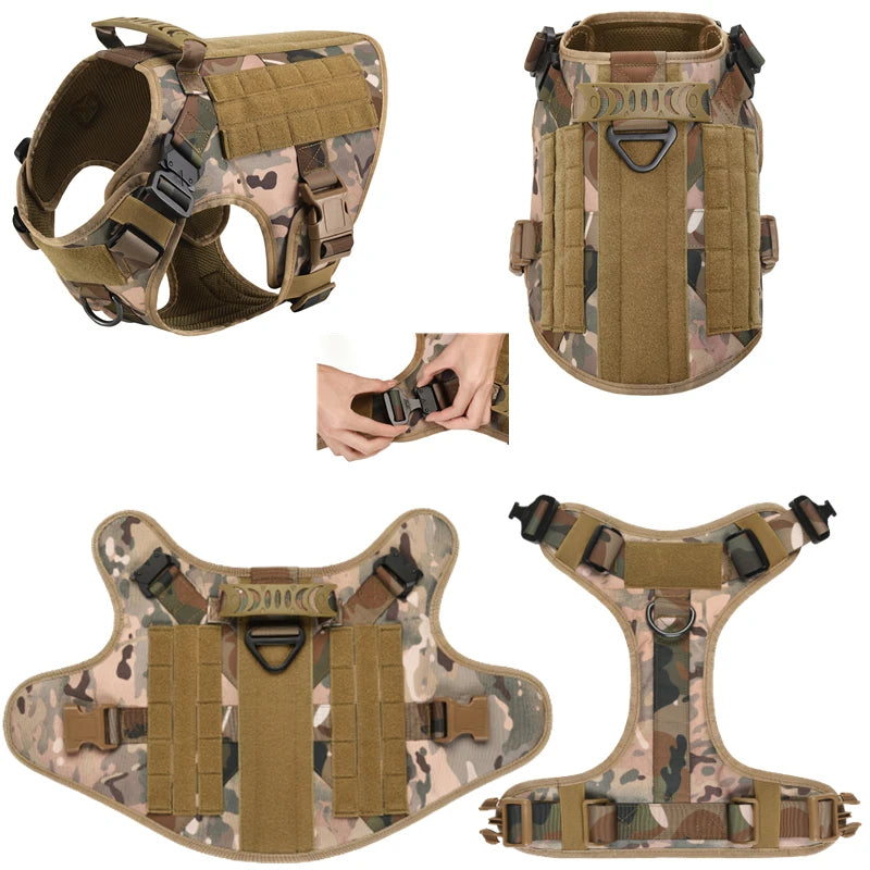 Tactical Military Vest tactical  Training Dog Harness and Leash Set For All Breeds Dogs
