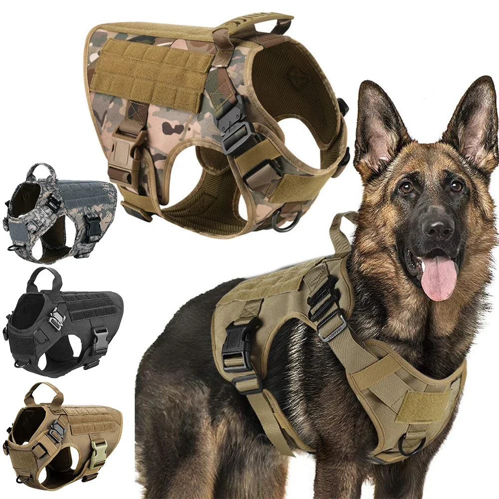 Military Big Dog Harness Pet German Shepherd K9 Malinois Training
