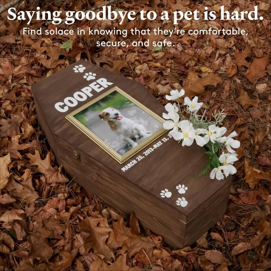 Casket, Wooden Pet Burial Box, 24 Loving Dog Memorial, Strong and Safe Pet Coffin, Dignified Dog Casket, Hinged Lid Cat Casket,