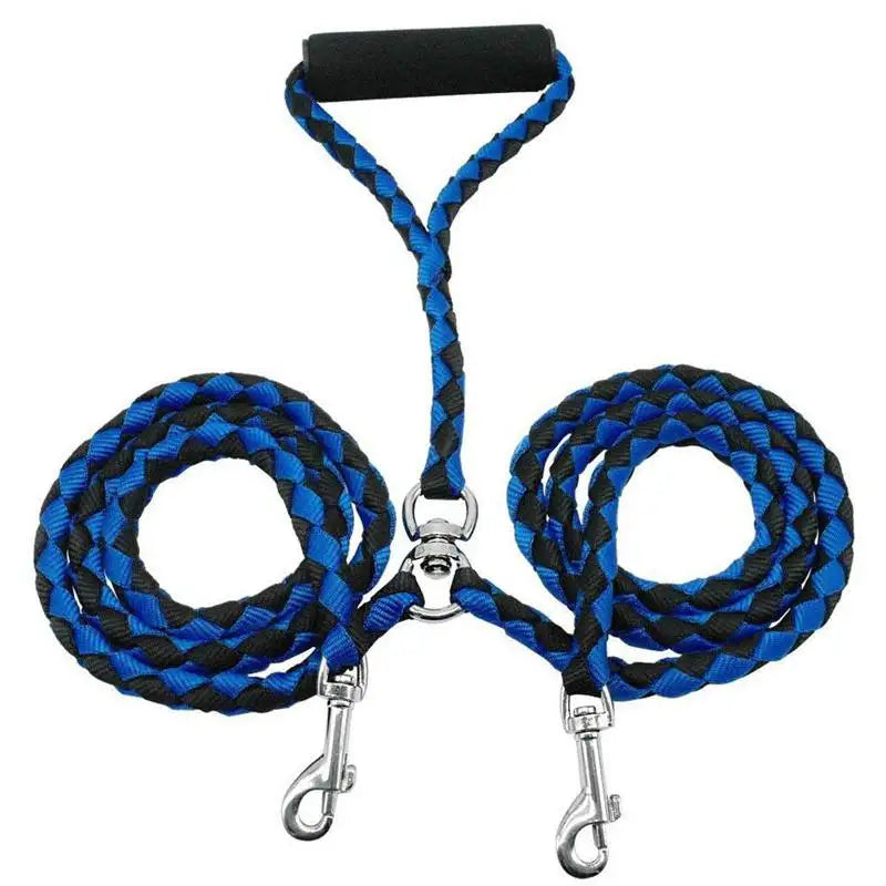 1.4m Pet Double Leash 2 Way Couplers Dog Leash Rope Elastic Extended Pet Leash Belt Outdoor Training