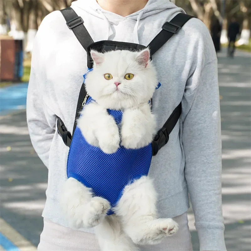 Adjustable Cat Carrier Bag Double Shoulder Backpack Portable Bag Outdoor Travel Camping Hiking