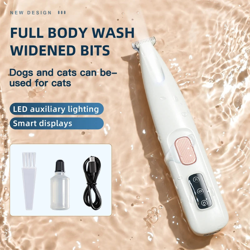 Portable Dog Paw Trimmer with Led Light Rechargeable Cordless Nail Grooming Tools for Cats