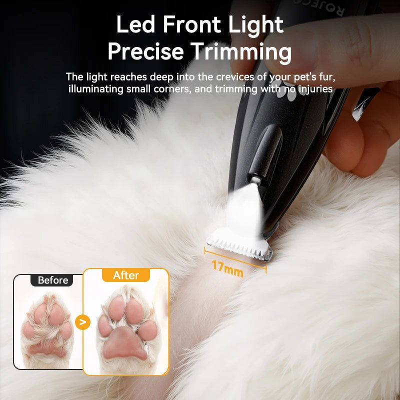 Electric Pet Clipper For Dog Cat Claw Hair Trimmer 2 Speeds Rechargeable