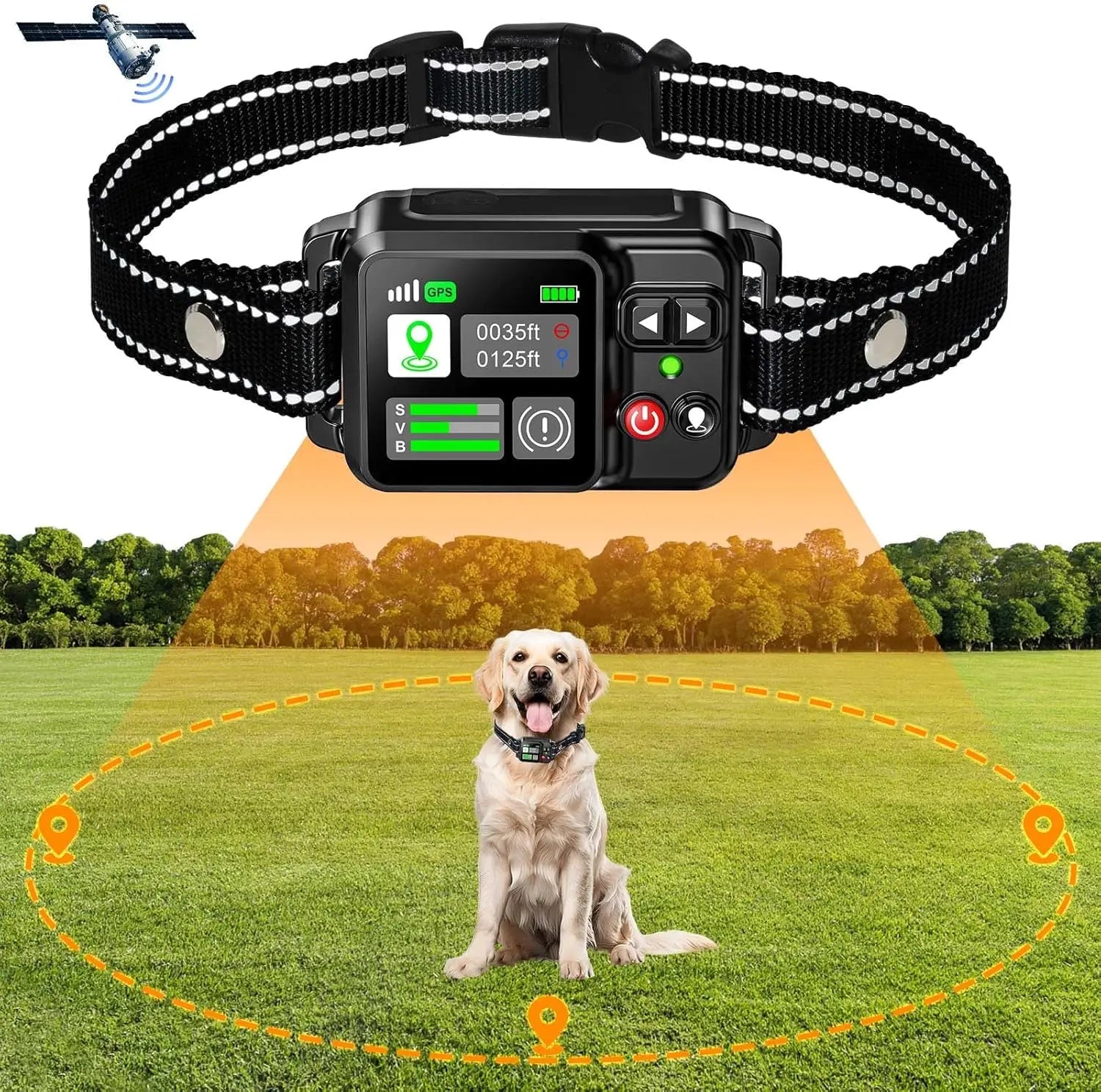 Electric dog fencing with GPS Electric Satellite Technology, Pet Fencing System Range 15 ~ 200