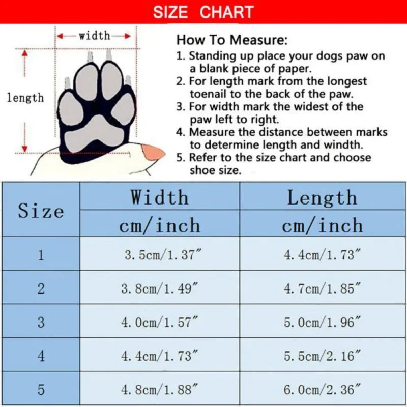 4pcs/set Pet Dog Winter Rain Shoes Waterproof Dogs Warm Snow Boots Non-Slip Shoes For Small Medium Dog Yorkie Shoes