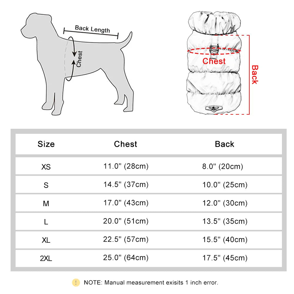 Soft Warm Dog Clothes Winter Padded Jacket for Small Medium Dogs Chihuahua French Bulldog Poodle Vest