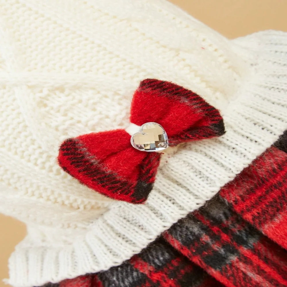 Cozy & Stylish Dog Sweater Dress – All-Size Fit for Small to Large Puppy Super Soft & Warm Winter Outfits